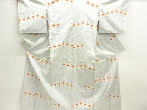 花模様織出し手織り紬着物